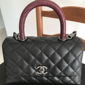 Chanel Bags Coco Lizard Handle Caviar Mini Flap Bag Poshmark